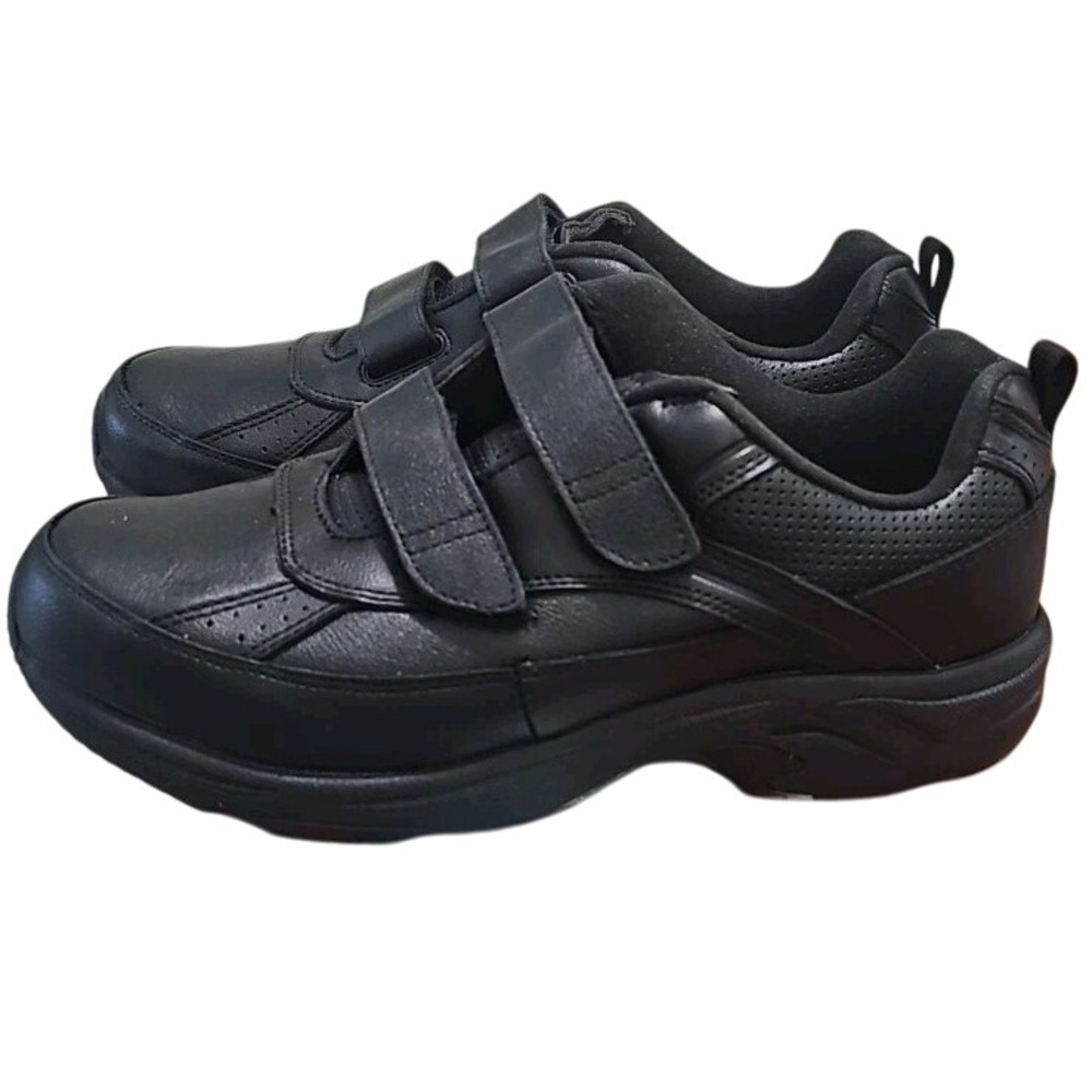 Drew Shoes Men's Black Leather Orthopedic Walking Sneakers Vxxxxo Strap‎ Comfort